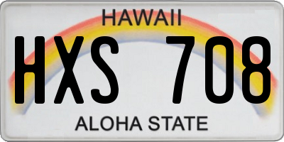 HI license plate HXS708