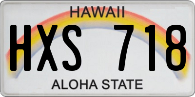 HI license plate HXS718