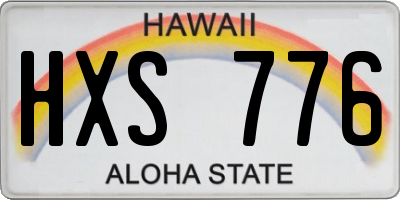 HI license plate HXS776