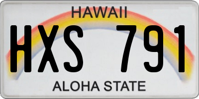 HI license plate HXS791