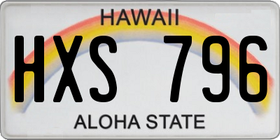 HI license plate HXS796