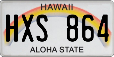 HI license plate HXS864