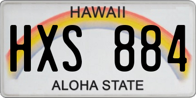 HI license plate HXS884
