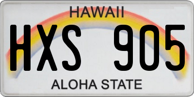 HI license plate HXS905