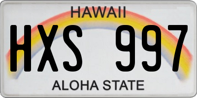 HI license plate HXS997