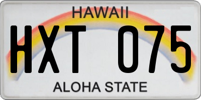 HI license plate HXT075