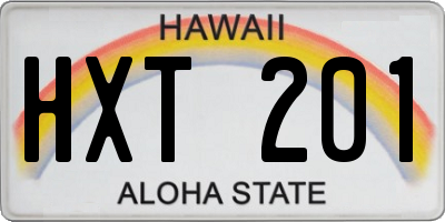 HI license plate HXT201