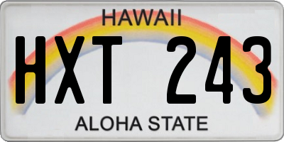 HI license plate HXT243