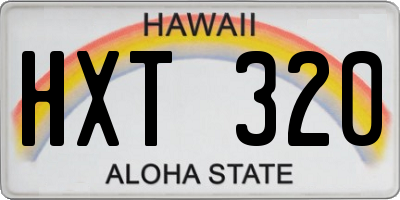 HI license plate HXT320