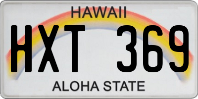 HI license plate HXT369