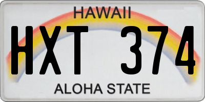 HI license plate HXT374
