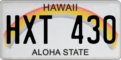 HI license plate HXT430