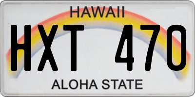 HI license plate HXT470