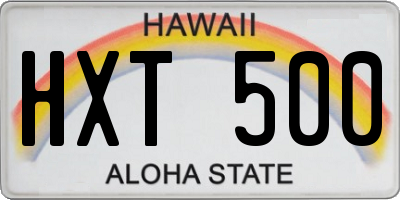 HI license plate HXT500