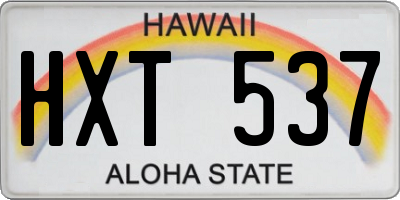 HI license plate HXT537