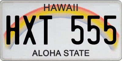 HI license plate HXT555