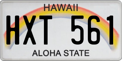 HI license plate HXT561