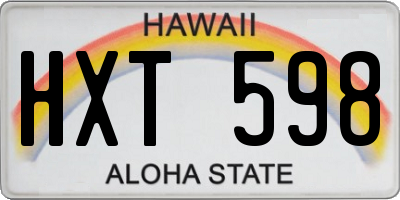 HI license plate HXT598