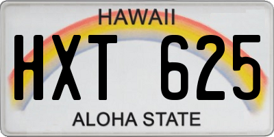HI license plate HXT625