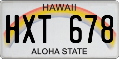 HI license plate HXT678
