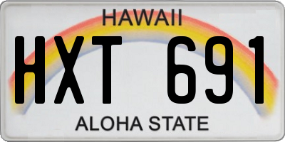 HI license plate HXT691