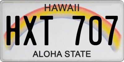 HI license plate HXT707