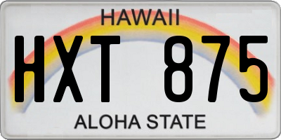 HI license plate HXT875