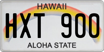 HI license plate HXT900