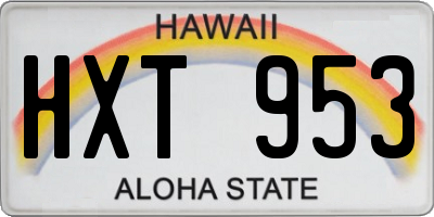HI license plate HXT953