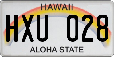 HI license plate HXU028
