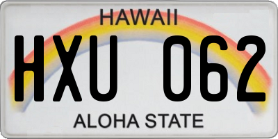 HI license plate HXU062