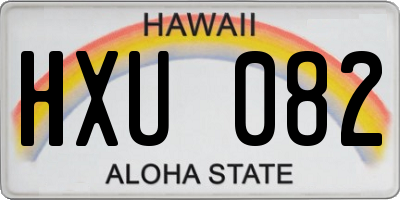 HI license plate HXU082