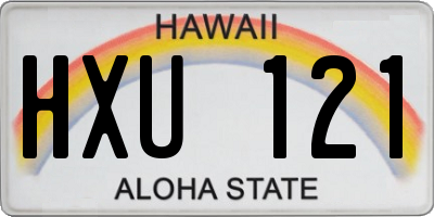 HI license plate HXU121