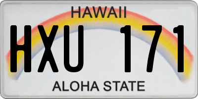 HI license plate HXU171