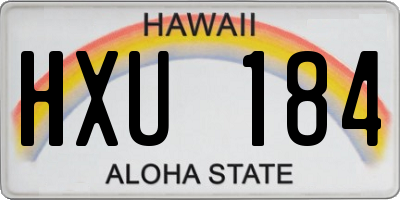 HI license plate HXU184