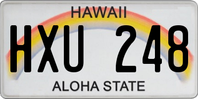 HI license plate HXU248
