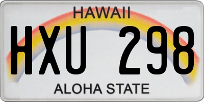 HI license plate HXU298