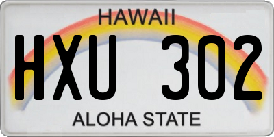 HI license plate HXU302