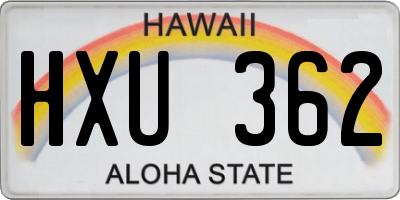 HI license plate HXU362