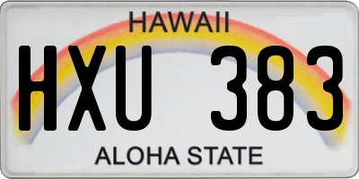 HI license plate HXU383