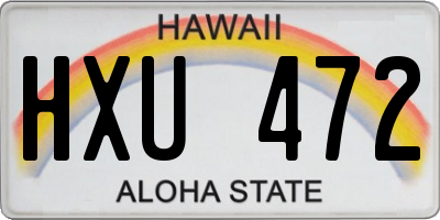 HI license plate HXU472