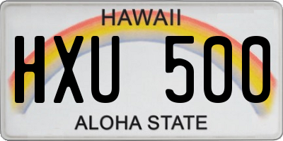 HI license plate HXU500