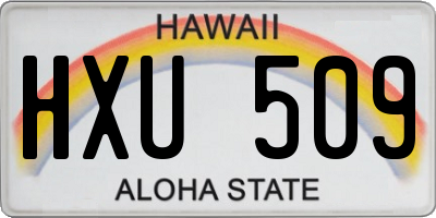 HI license plate HXU509