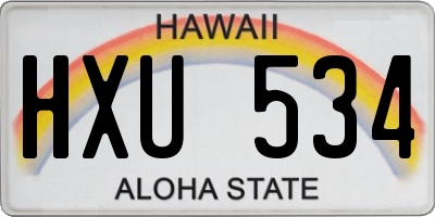 HI license plate HXU534