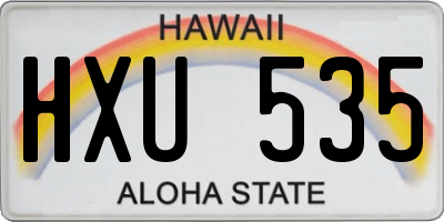 HI license plate HXU535