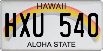 HI license plate HXU540