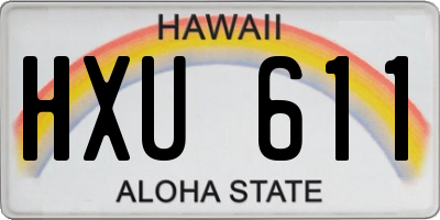 HI license plate HXU611