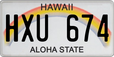 HI license plate HXU674