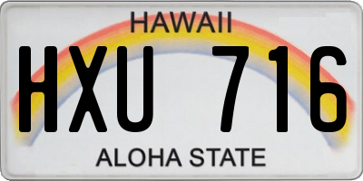 HI license plate HXU716