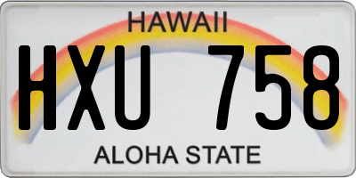 HI license plate HXU758